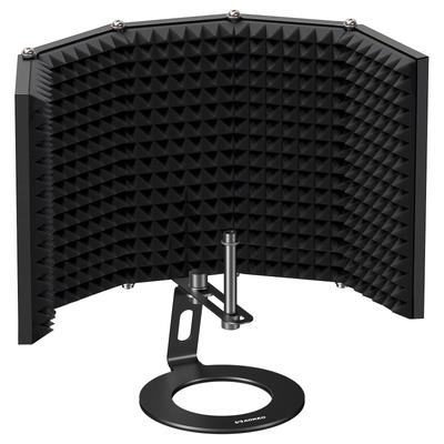 Aokeo Isolation Shield, Professional Microphone Shield with Foldable and Adjustable Microphone Filter for Condenser Microphones, Recording Equipment,