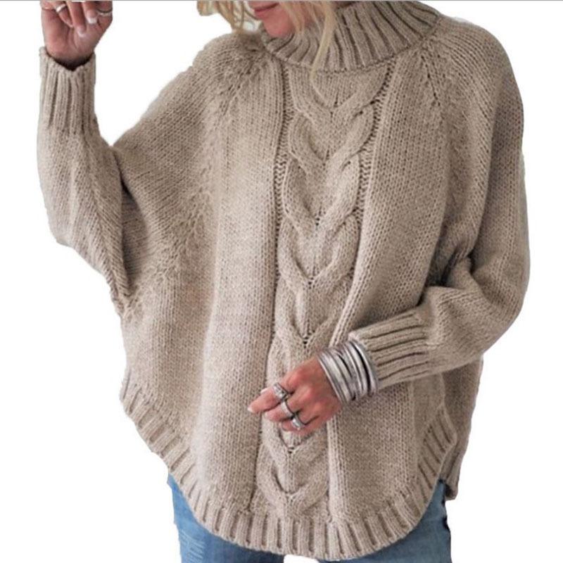 2024 Women's Batwing Sleeve Knit Sweater - Loose Plus Size, Autumn/Winter Collection