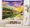 Mountain Tapestry Colorful Sunset Reflection Tapestry Nature Meadow Tapestry Wall Hanging for Bedroom Living Room Dorm Decor
