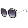 New Personalized Rice Nail Polygonal Large Frame Sunglasses Ins Fashion Women's Trend Hollow Metal Sunglasses
