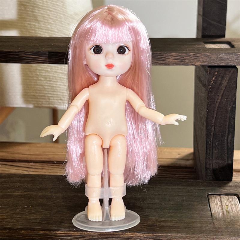 16CM Nude Doll 3D Simulation Eyes 13 Joint Multi Expression Little Doll Girl Toy