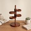 Yousheng Rotatable Storage Rack, Multi-Purpose Wooden Organizer, Space-Saving Portable Jewelry Holder, for Kitchen Bathroom Bedroom