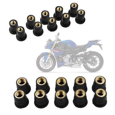 10Pcs M4 M5 M6 Durable Rubber Well Nuts Windshield Bolts for Motorcycles Fairing Mountings Windscreen Fastener