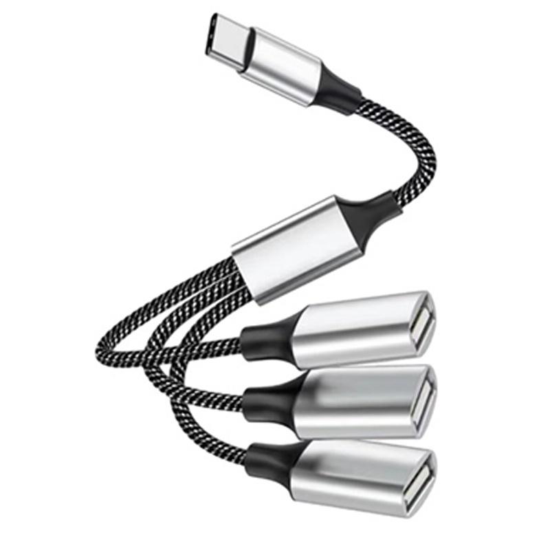Multi USB Hub Extensions 4 Port Type C Hub USB Splitter Fast Data Transmission Phone Charger Adapter For Laptop Computer Macbook