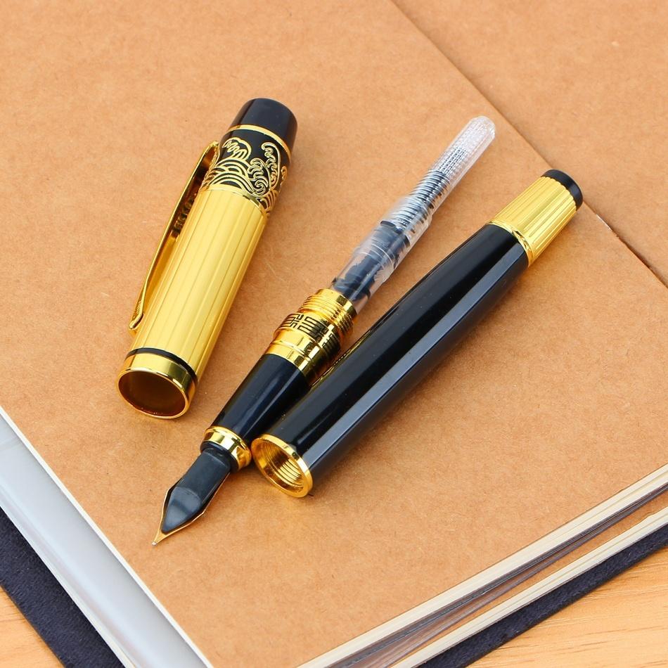 1PC 901 Penna con inchiostro in metallo per studenti, penna eterna per calligrafia, penna per ufficio
