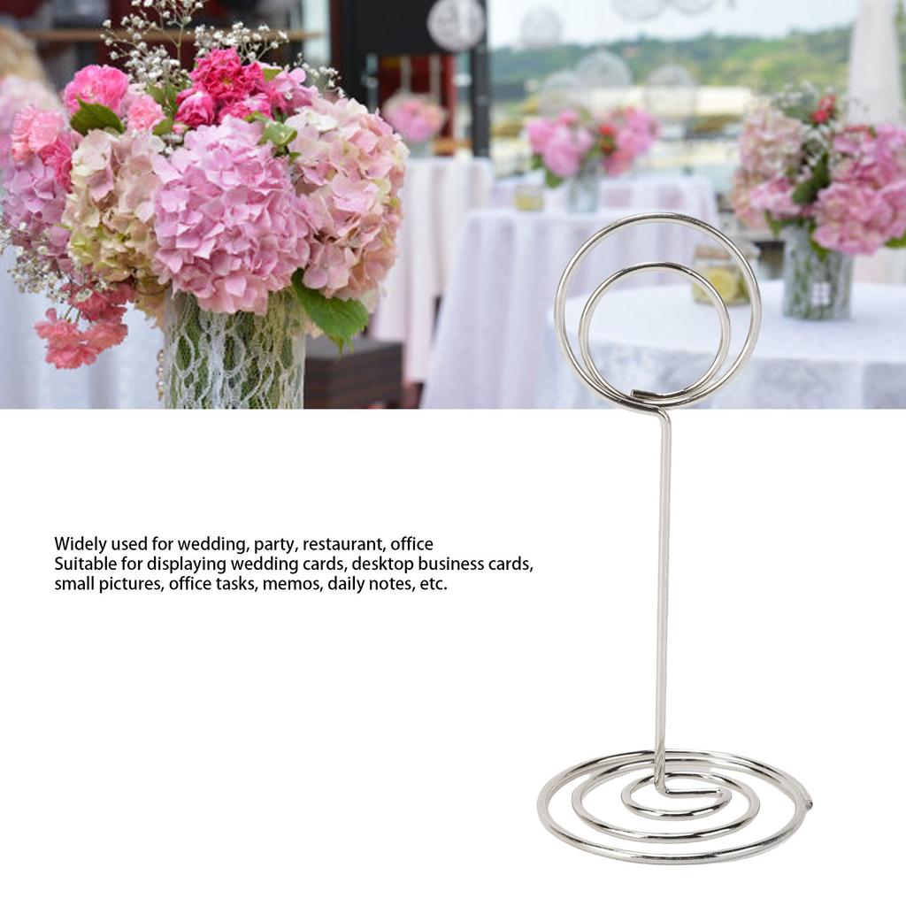 20 Pcs Table Number Holder 85mm Round Iron Place Card Holder Desktop Photo Memo Stand for Wedding Party Graduation Office