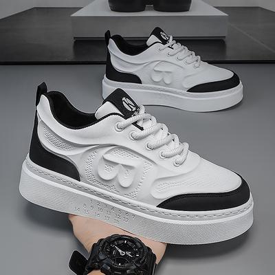 Men's Shoes Autumn New Breathable Heightening Platform White Shoes Men's Fashion Versatile Trend Sports and Leisure Board Shoes Men's