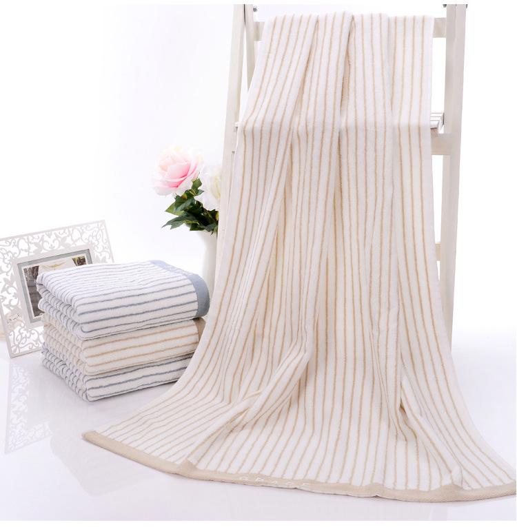 

Jieliya Japanese-Style Cotton Stripe Bath Towel, Thin & Soft, for Couples, Men & Women 140*70 cm