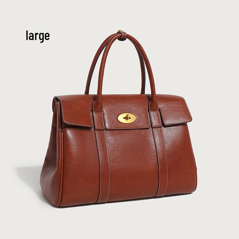 

2026 Premium Soft Leather Commuter Tote – Large Capacity, Waxed Finish, Versatile Handheld & Crossbody Design