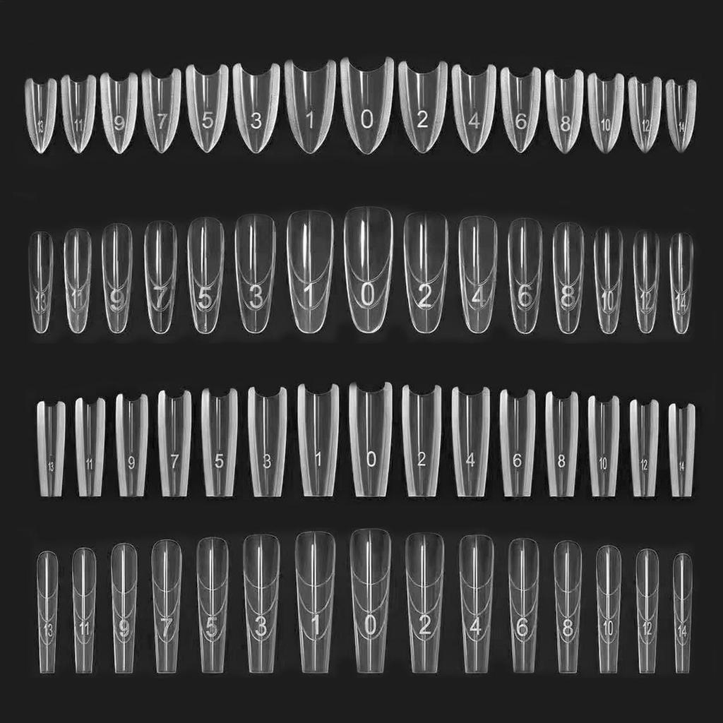 Professional Nail Extension Forms with Sandwich Structure Reusable Nail Tips for DIY Art & Beginners, Home Salon Supplies