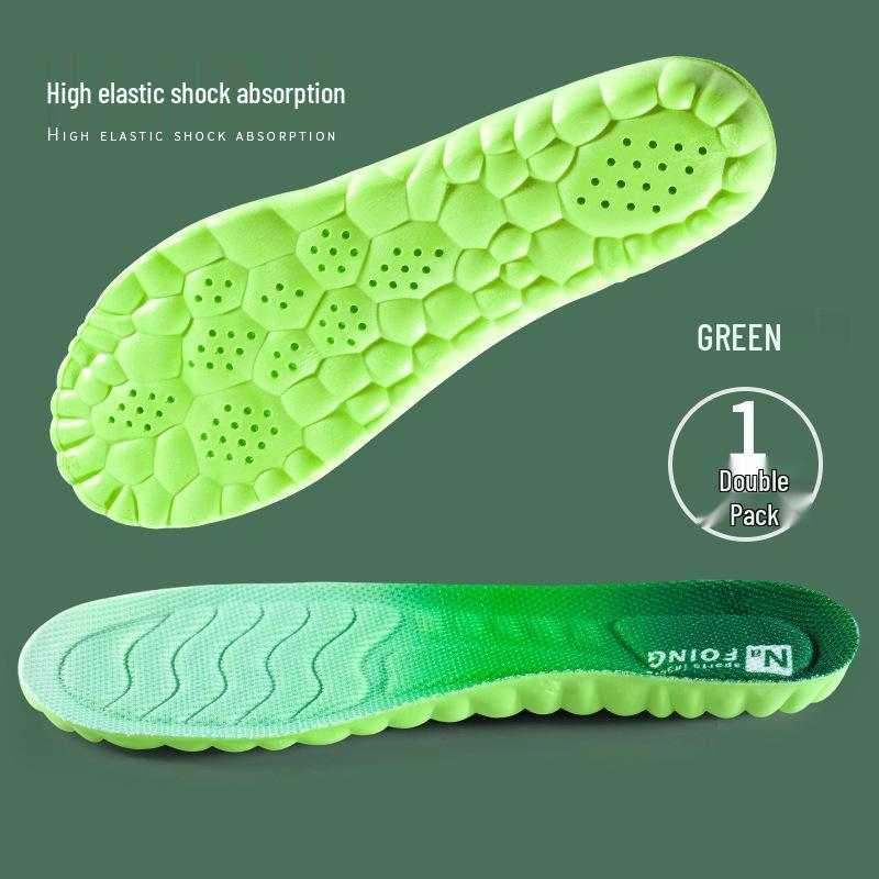 

PU Cloud Sport Insole: Soft & Bouncy Arch Support with Thick Shock Absorption and Mugwort Anti-Odor for Long Standing and Running Comfort. 39-40 зелений