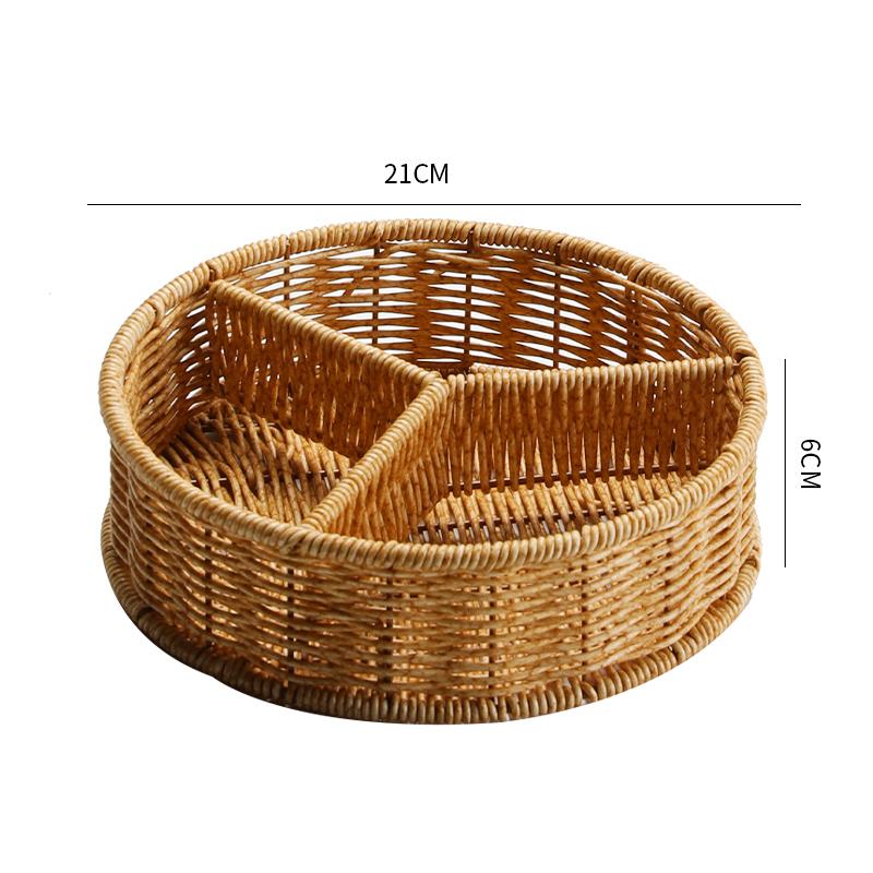 Imitation Rattan Storage Basket Fruit Basket Snack Tray Refreshment Tray Candy Box Dried Fruit Plate Fruit Plate Storage Box
