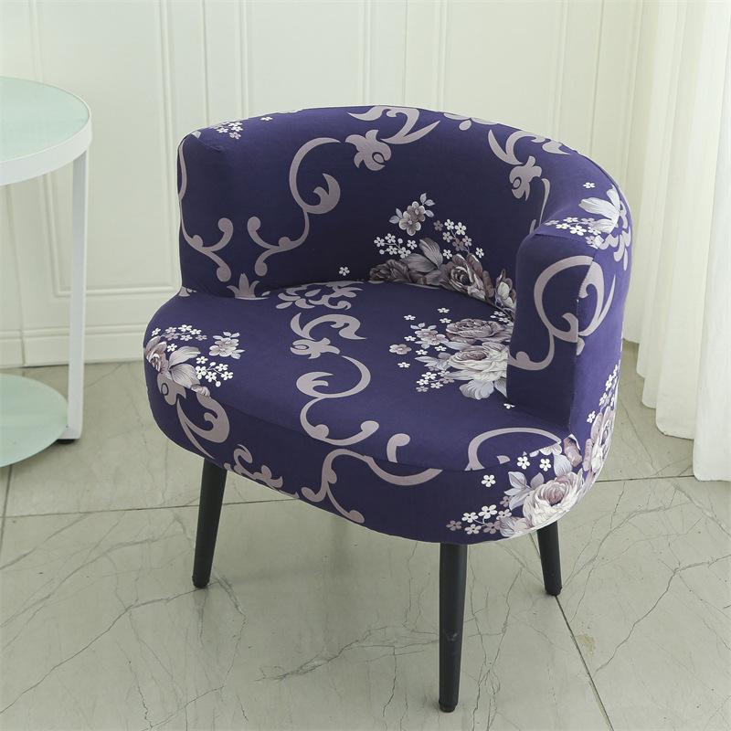 Large Curved Chair Seat Cover Elastic Low Backrest Chair Cover Universal Makeup Stool Cover Living Room Bedroom Lazy Sofa Covers