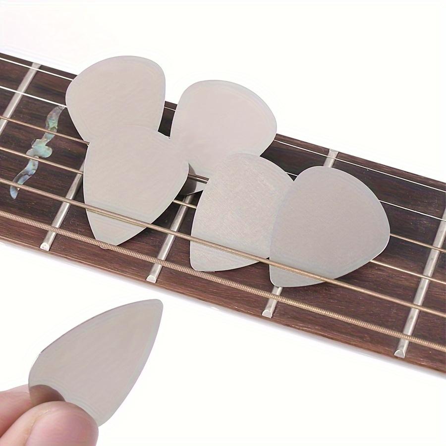 5/10 Stück Edelstahl-Gitarrenplektren Professionelle Metallplektren für Elektrische Akustikgitarren mit Verbesserter Griffigkeit Crisp JXB