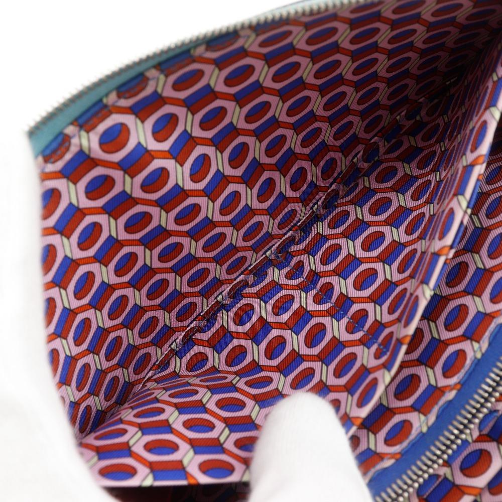 HERMES Azap Silk in Long Purse Blue Dunol light blue Epsom Women Used