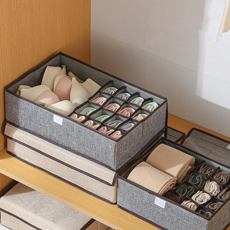 Premium Leinenähnlicher und Unterwäsche-Aufbewahrungsbehälter mit verstärkter Struktur für Räume