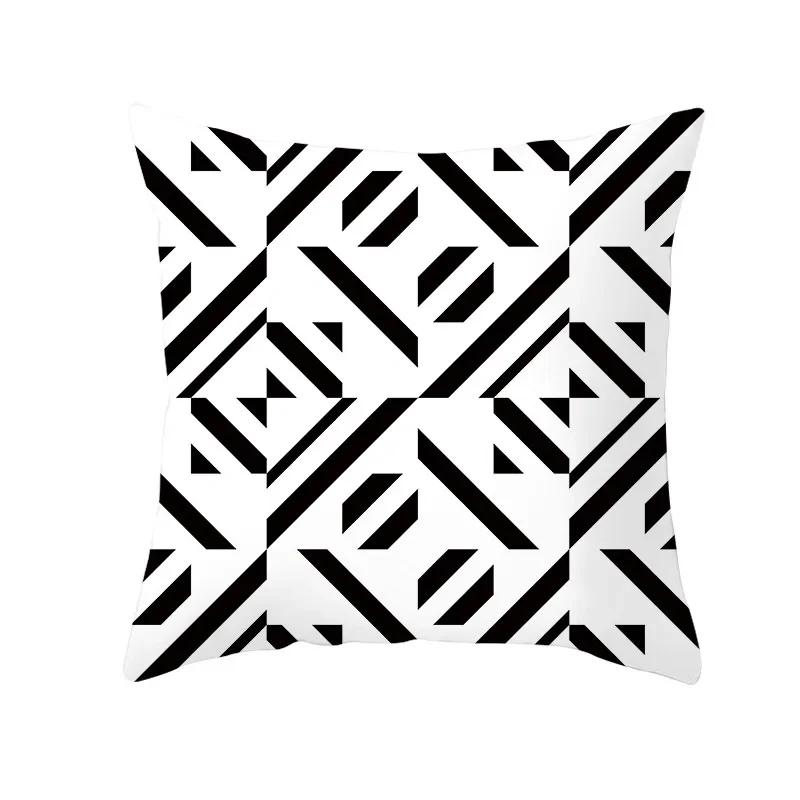 Fețe de pernă Decor casă dormitor Nordic Creativ Dungi alb-negru Geometrice Imprimare digitală
