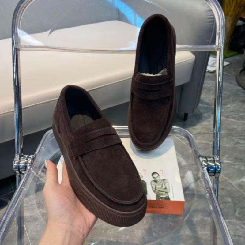 Men's Shoes, Spring and Autumn New Matte Leather One-pedal Versatile Thick-soled Men's Doudou Shoes Bc