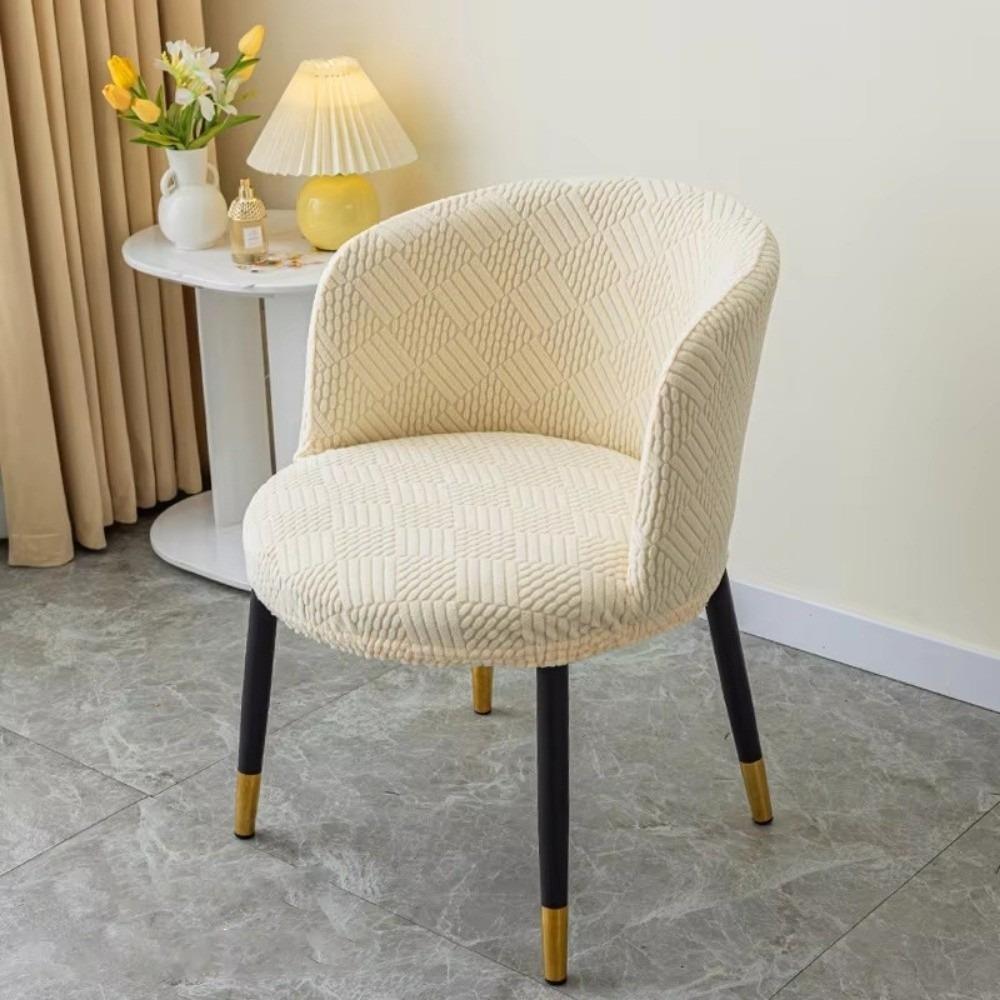 Arc-Shaped Curved Armchair Elastic Dining Chair Slipcover Nordic Chair Cover  For Home Living Room