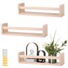 3pcs Floating Shelves for Wall Mounted 16.5in Wood Shelf Wall Decor Storage Display for Bedroom, Living Room, Bathroom, Kitchen