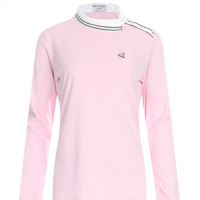 Shop Women Golf Wear Diagonal BuTTon Long Sleeve T shirT Black Lb Wsh 215