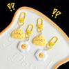 Cute Poached Egg Cheese Pendant Funny Keychain Kawaii Cartoon Simulated Food Key Chain Children'S Toy Promotional Gifts