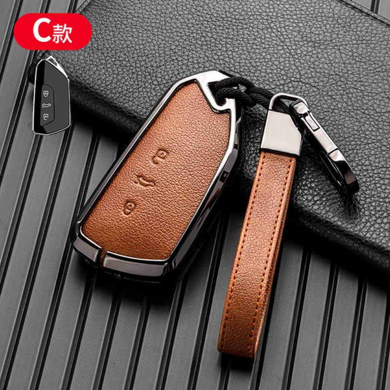 Key Case Cover For VW Volkswagen ID3 ID4 ID6 Golf 8 Teramont X Atlas X Cross Sport MK4 MK8 Metal Leather Fob Car Accessories