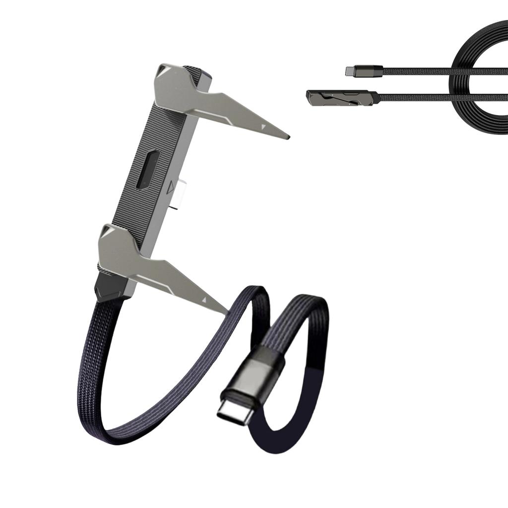 240W Heavy Duty Braided Charging Cable Featuring Adjustable 360 Degree Rotating Phone Stand For Enhances Entertainment