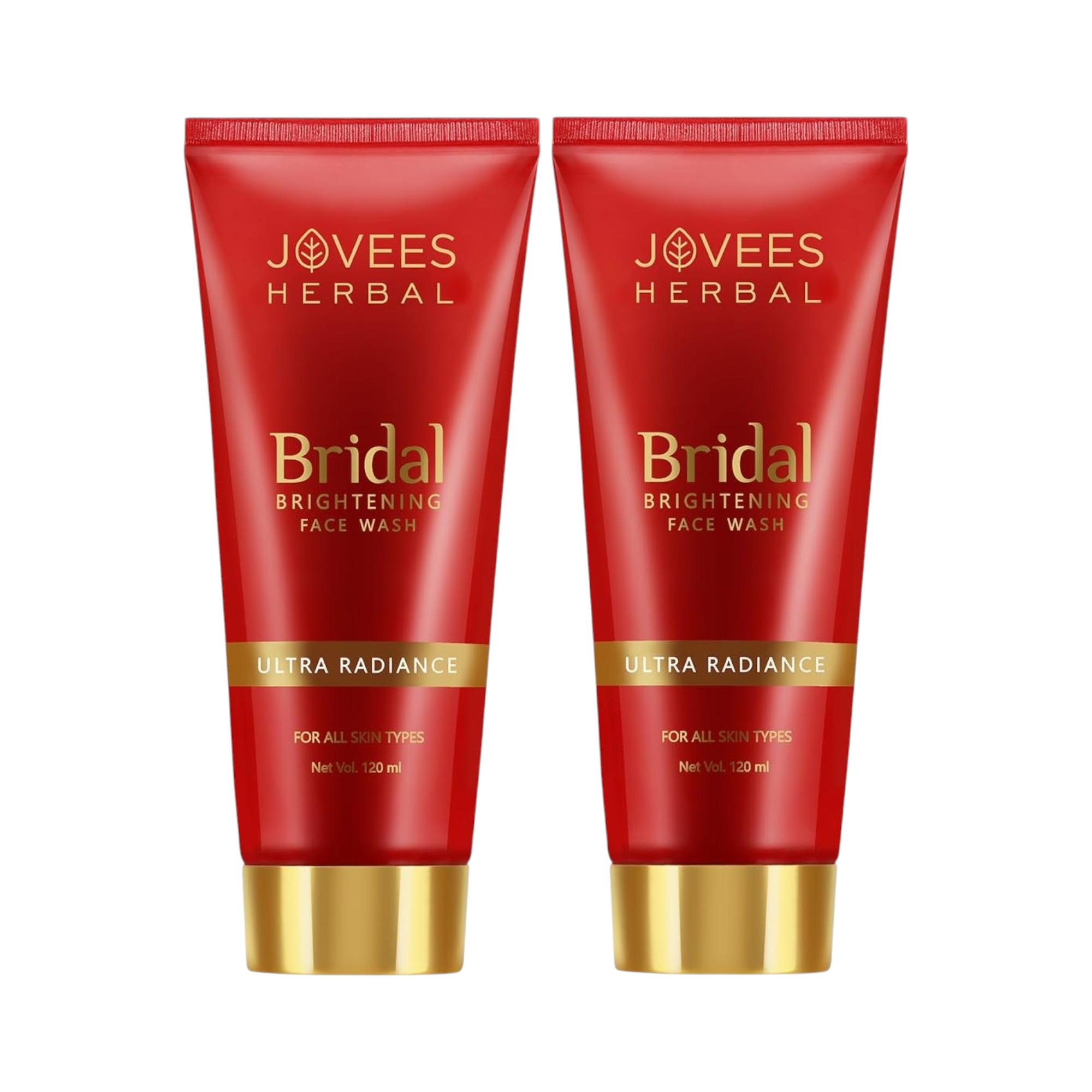 

Jovees Herbal Bridal Brightening Face Wash Ultra Radiance For Glowing Skin Even Tone Reduces Dark Spots For All Skin Types 120ml Pack Of 2
