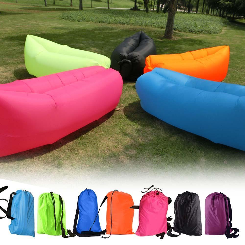 Lazy Air Bed Inflatable Lounger Couch Chair Beach Sofa Bag Hangout Camping Bean