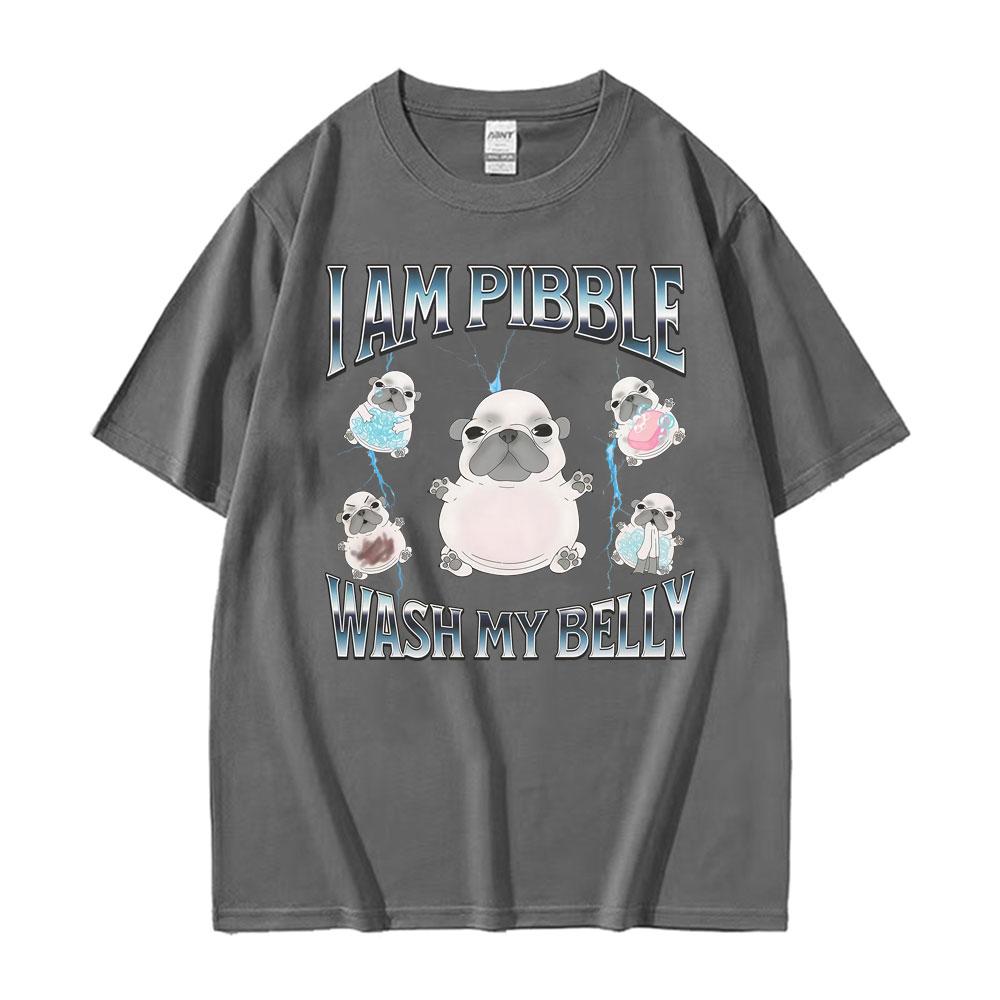 Funny Pibble Dog Meme T Shirt Silly Cute French Bulldog Graphic Tshirts Men Women Fashion Summer Oversized Short Sleeve Tshirt