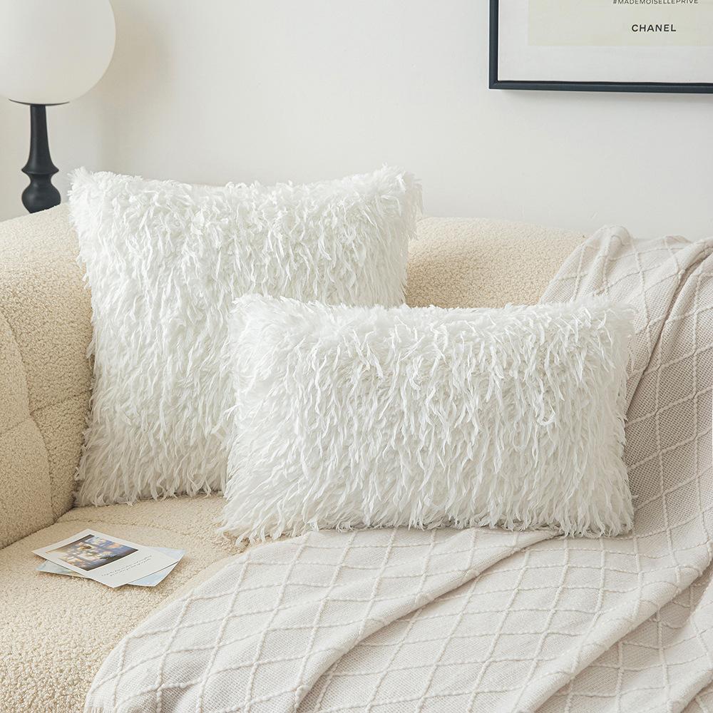 

Бархатная наволочка в европейском стиле, современная простая, для дивана, кровати, прикроватная, меховая, чехол для подушки, однотонная, плюшевая подушка 45 * 45cm without core