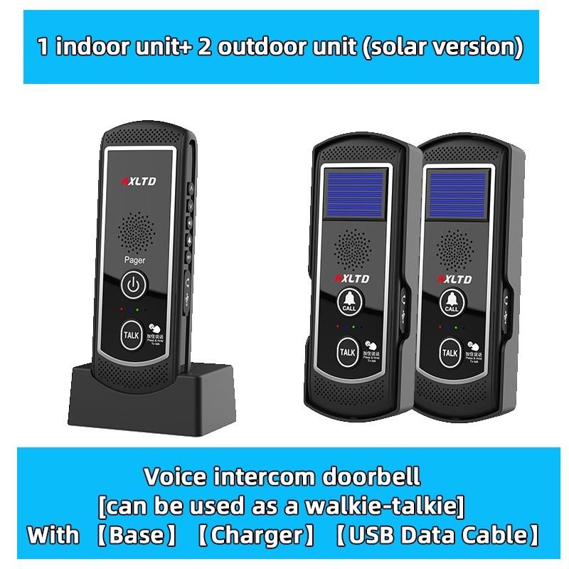 1-3 km 16 Channels Range Solar Voice Wireless Doorbell Waterproof Electronic Intercom System Doorbell Home Voice Intercom Device