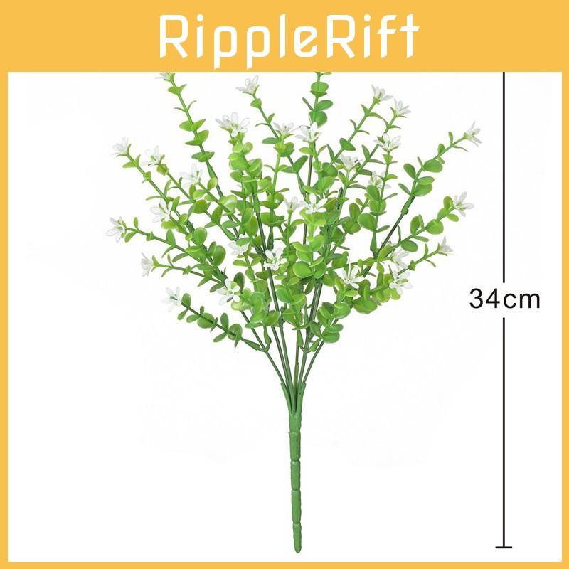 Eucalyptus Smith Robusta Plant With Plastic Flowers For Indoor Decor Home