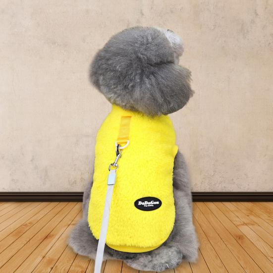 Lovely Minimalistic Dress Up Anti-fall Fleece Texture Pet Vest for Teddy Clothes