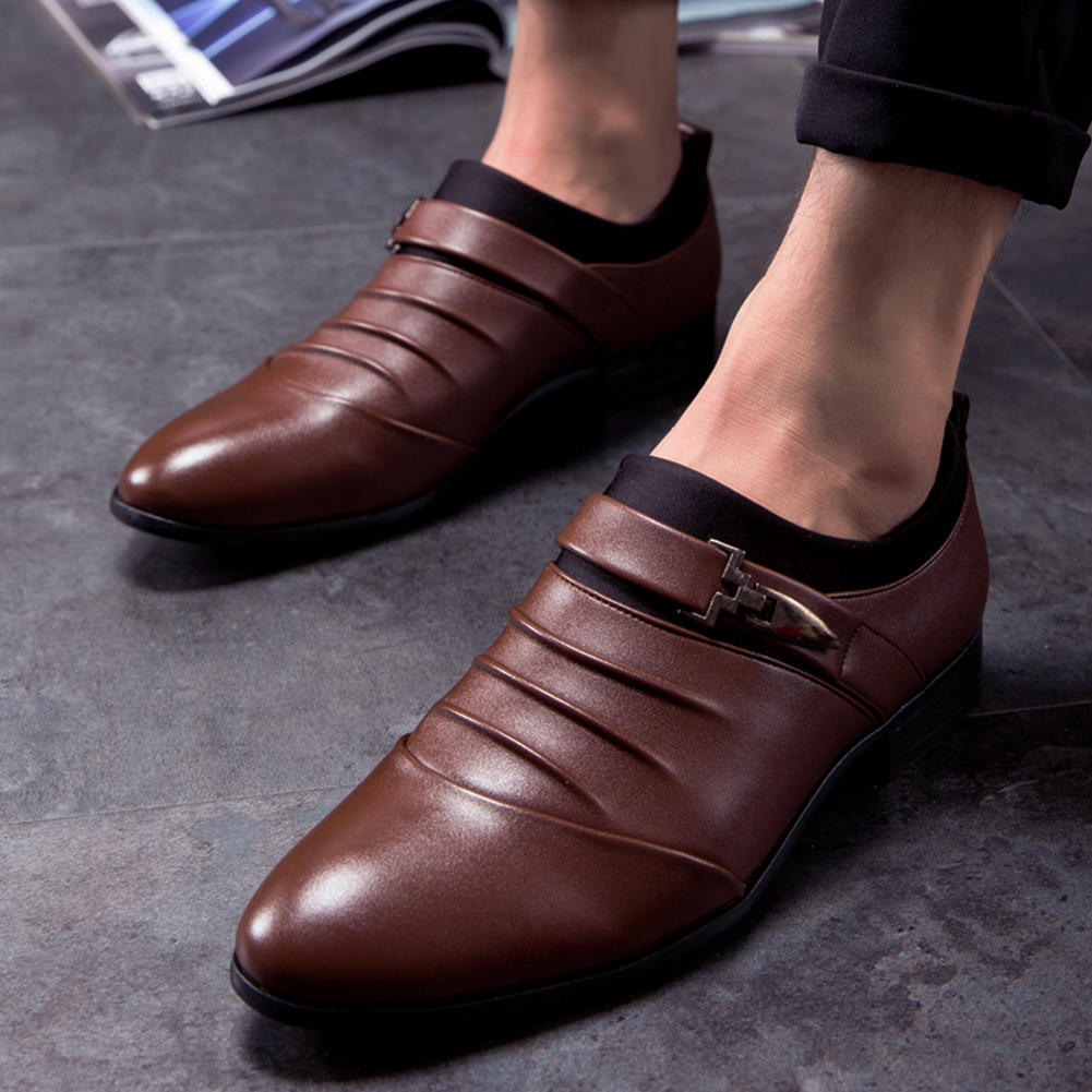 Buy Men's Oxfords Slip On Dress Shoes Pointed Toe Shoes British Style