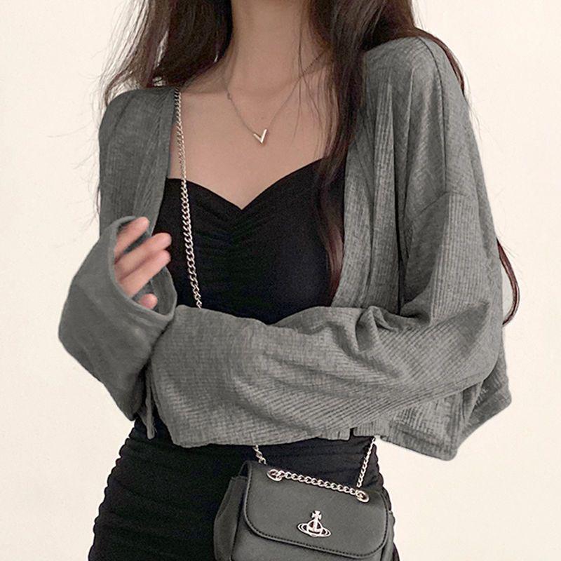 

Плиссированное платье-майка в корейском стиле и кардиган для защиты от солнца Large