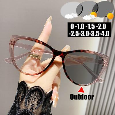 Anti-Blaulicht-Myopie-Brille für Frauen, Unisex, Damen und Herren, fertige Farbwechsel-Sonnenbrille, Korrekturbrille für die Nahsicht
