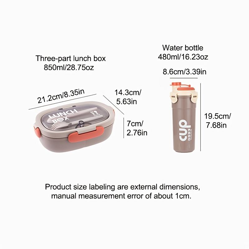 Bento Box Kettle Set, Suitable for Microwave Oven, Reusable Bento Box with Leak Proof Lid, Portable Fresh-keeping Lunch Box and Kettle