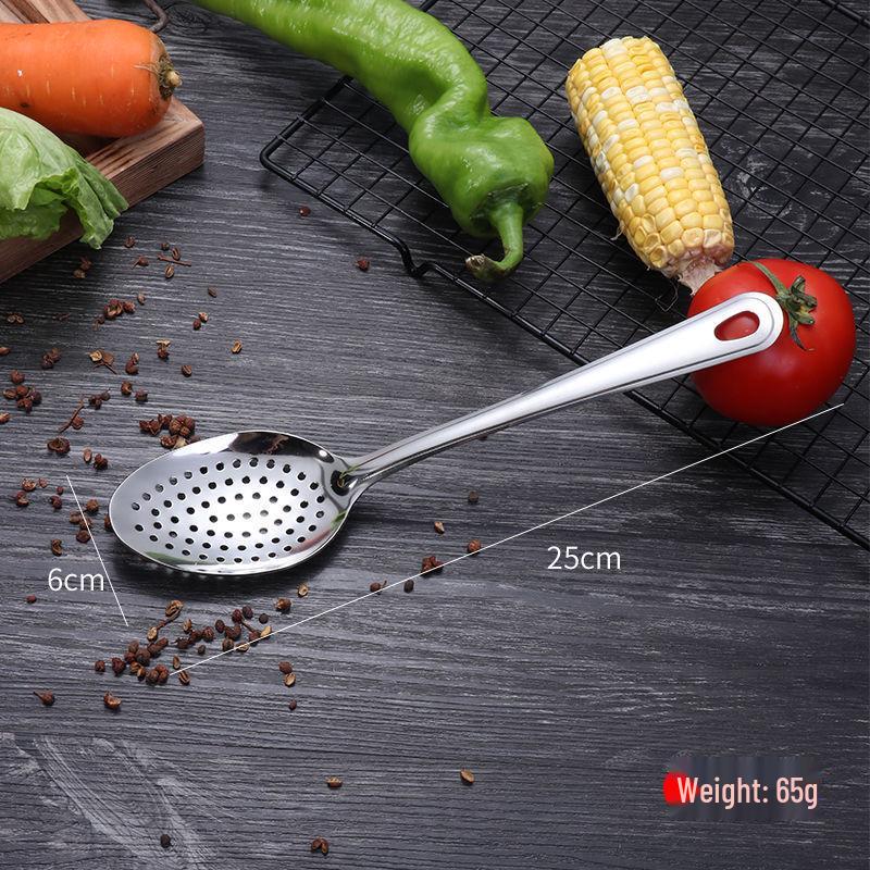 Durable Stainless Steel Skimmer Ladle: Perfect for Frying, Dumplings, Noodles, and More - Essential Kitchen Mesh Tool