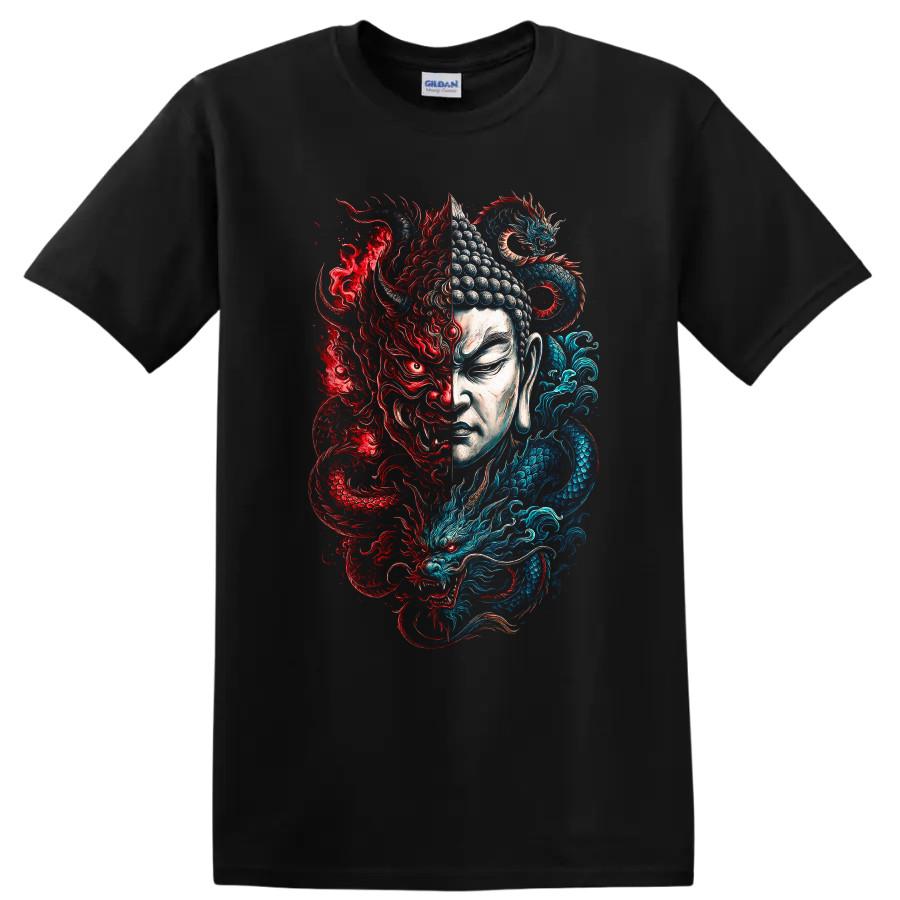 Buddha Dragon Demon Japanese Style T Shirt Art Mythical Tee Design 2023