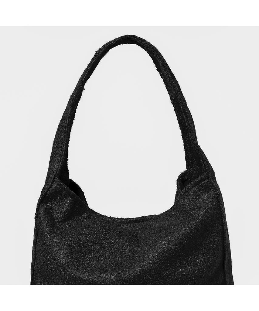 The Green Lab Boucle Wool Pouch Shoulder Bag Set [Black]