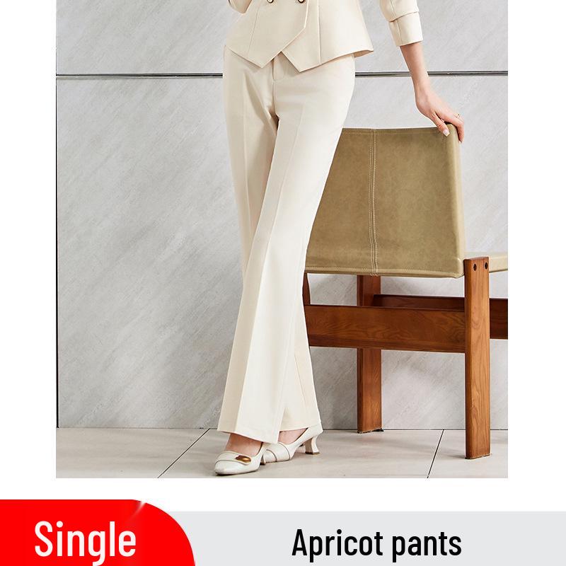 New Women s Professional Double-Breasted Suit & Flare Pants Set - Spring/Autumn Arrival 3XL