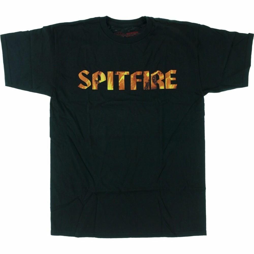 Spitfire Wheels PYRE Skateboard T Shirt BLACK Unisex T-Shirt L