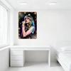 Vibrant Psychedelic Woman Singing Metal Tin Sign Colorful Hair Concert Wall Decor for Bar Cafe Home Man Cave Art Plaque