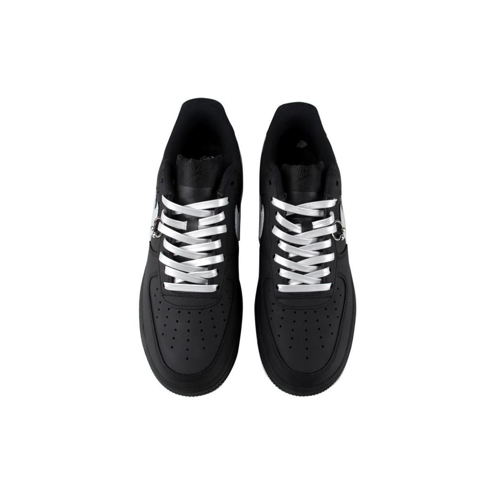 Nike Air Force 1 Coverage Low top Skateboard Shoes Unisex Matte Black Silver CW2288-001(TeamJ-)