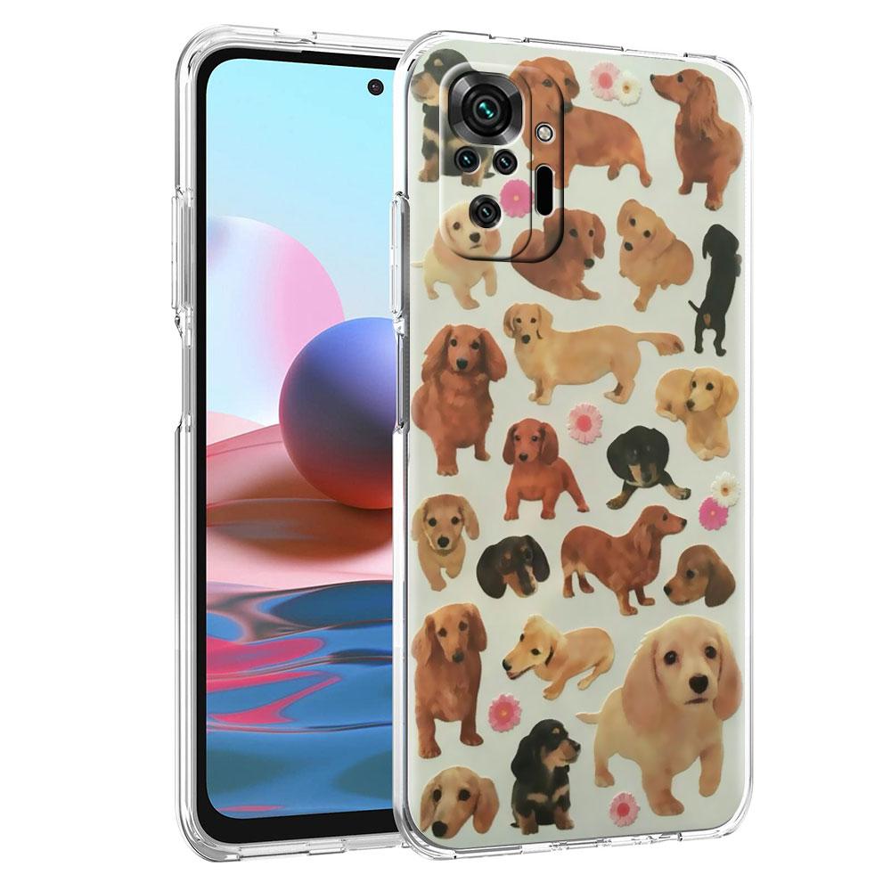 Clear Case For Xiaomi Redmi Note 10 9 8 Pro 9S 10S 7 K40 9A 8T 9C 9T 8A Silicone Phone Cover Soft Shell Dachshund Silhouette Dog