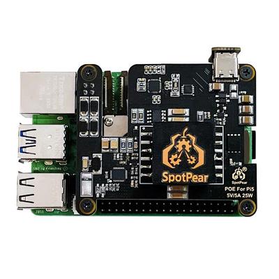Raspberry Pi 5 PoE Ethernet Güç Kaynağı Protokol 802.3af/at Type C PD İndüksiyon ile.