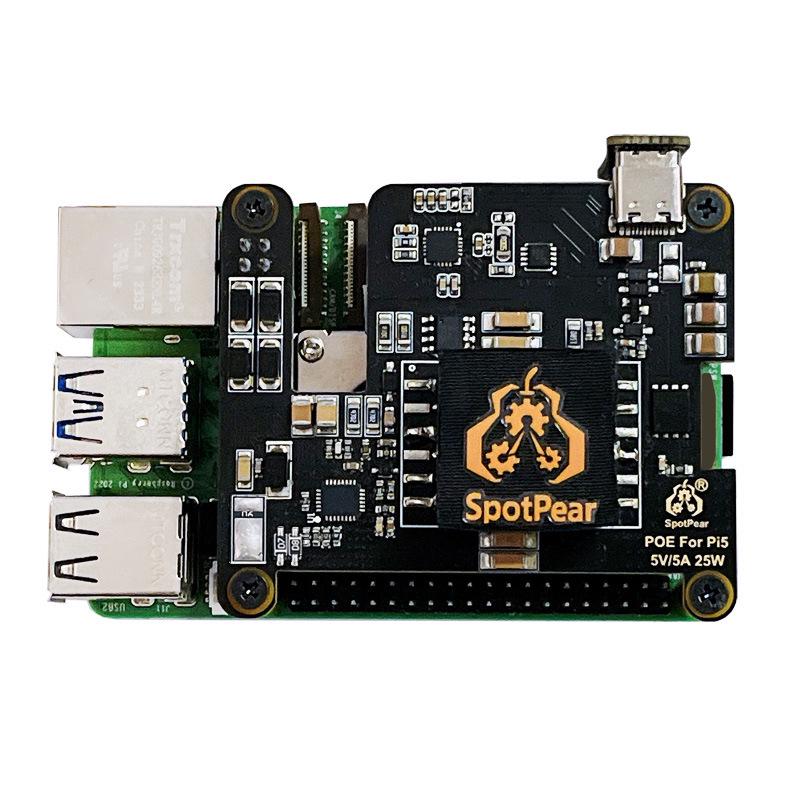

Raspberry Pi 5 PoE Ethernet Протокол живлення 802.3af/at з індукцією Type C PD.