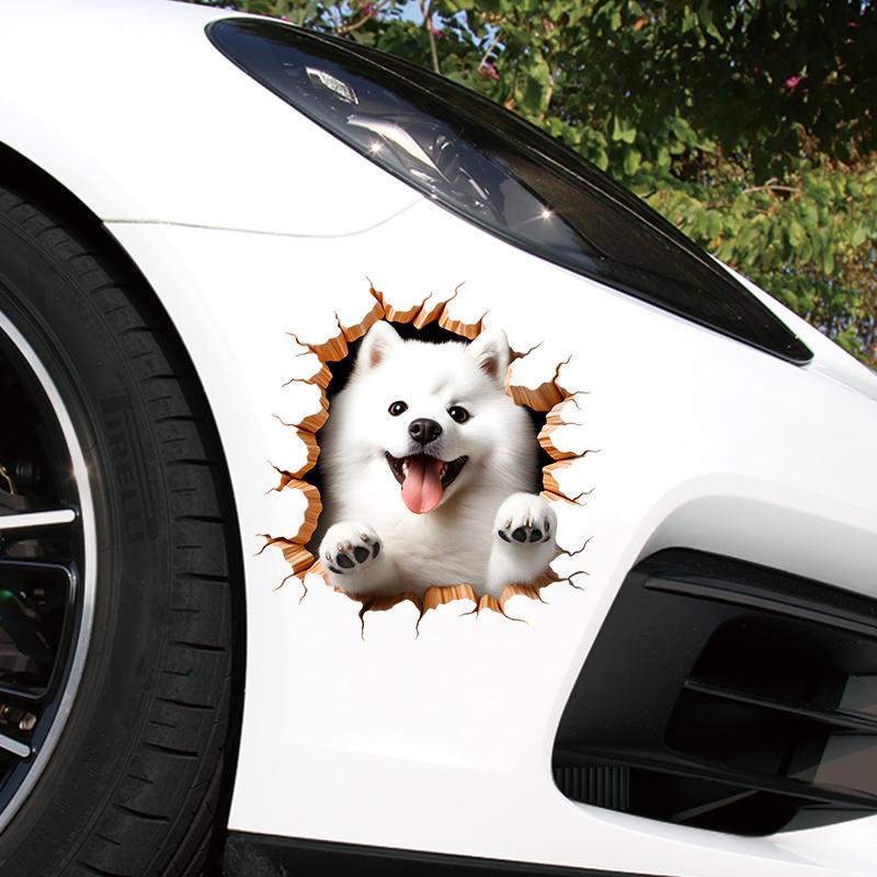 3d Dog Car Sticker Auto Window Bumper Cover Scratches Waterproof Decals Motorcycle Fairing Decoration Animal Car Accessoriesl